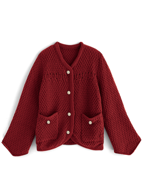 ゴールドボタンニットカーディガン