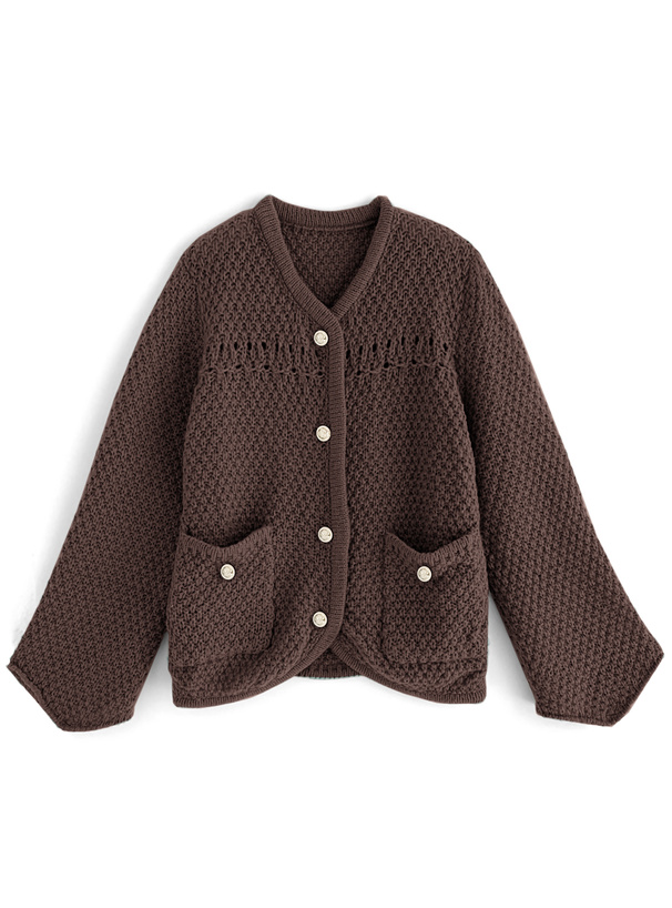 ゴールドボタンニットカーディガン