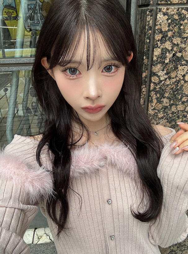 ファーオフショルダーニットトップス