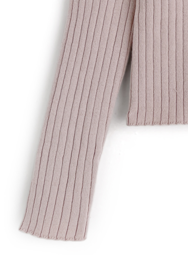 ファーオフショルダーニットトップス