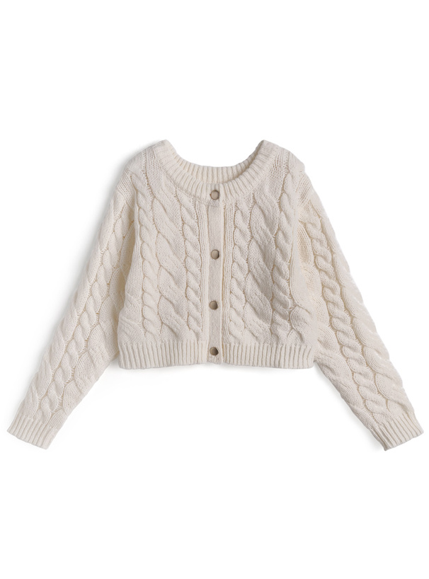 ケーブルニットショート丈カーディガン[an1632] | レディース