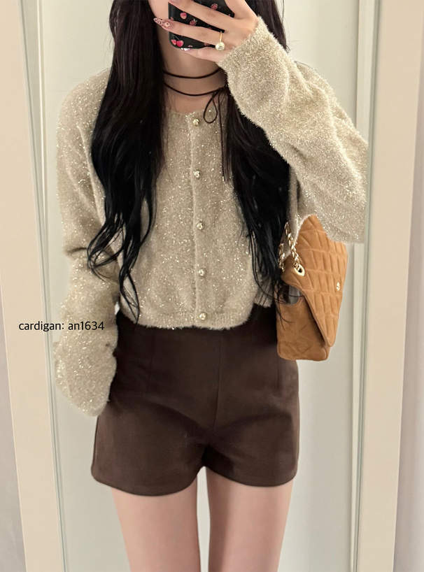 ラメシャギーニットショート丈カーディガン[an1634] | レディース