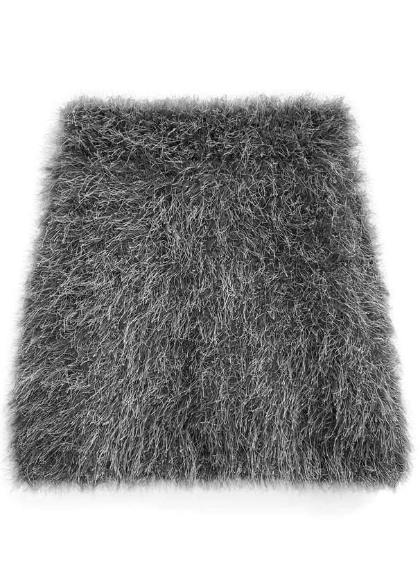 インパン裏地付きラメシャギーニットミニスカート