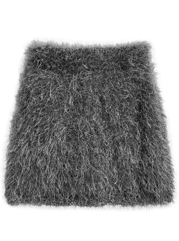 インパン裏地付きラメシャギーニットミニスカート