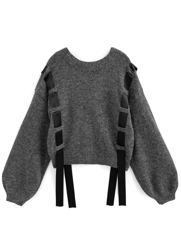 リボンテープニットカーディガン[an1649] | レディースファッション