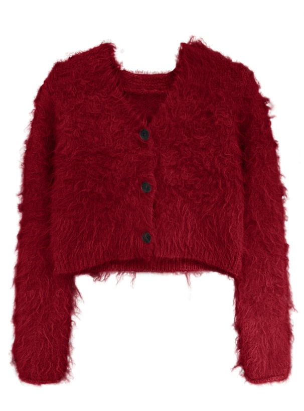 ILLIT アイリット BEB ショート丈シャギーニットカーディガン