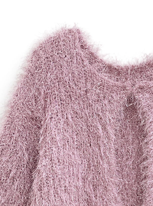 ラメシャギーニットカーディガン