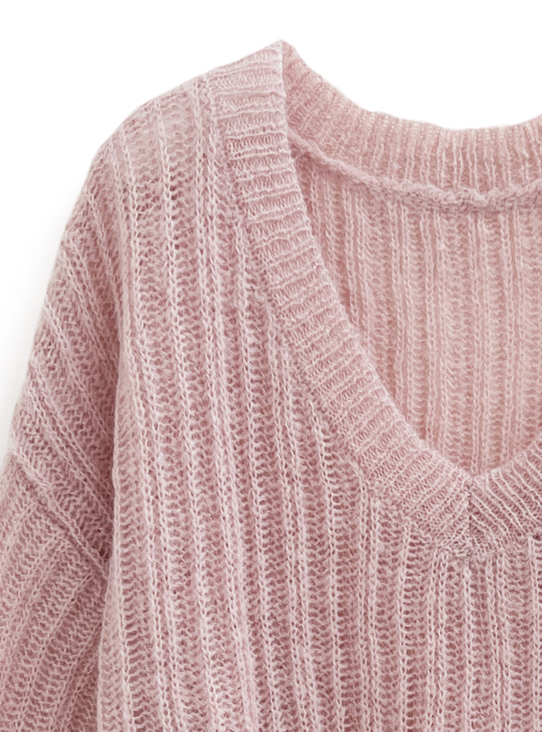 Vネックシアーニットトップス[an1686] | レディースファッション