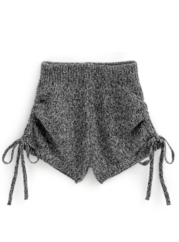 カーディガン×ドロストショートパンツニットセットアップ