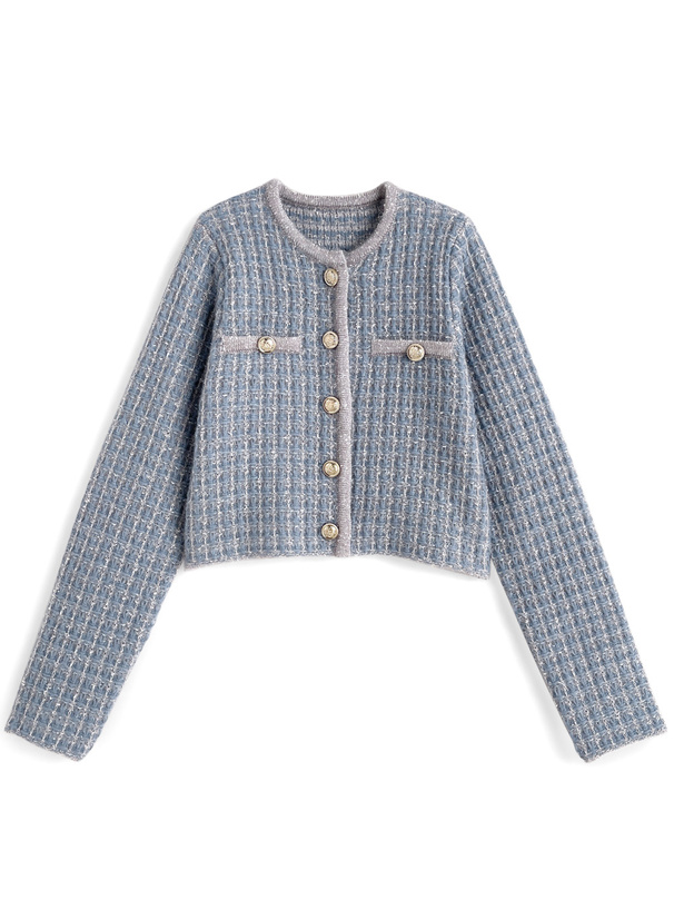 ラメツイードニットカーディガン