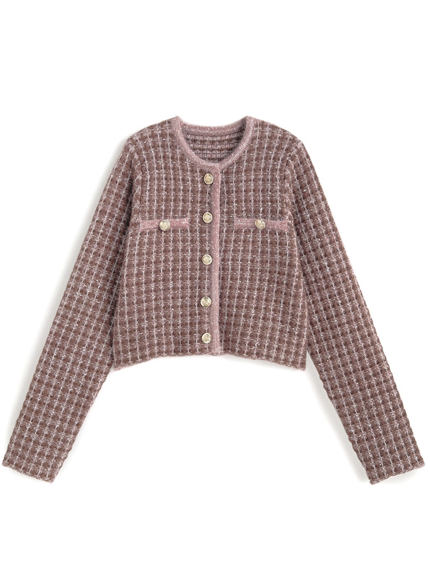 ラメツイードニットカーディガン