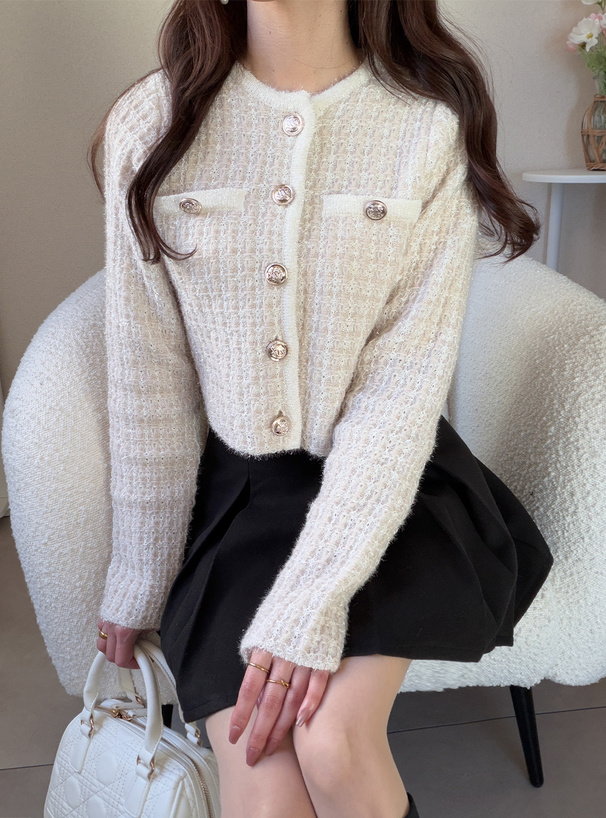 ラメツイードニットカーディガン[an1700] | レディースファッション