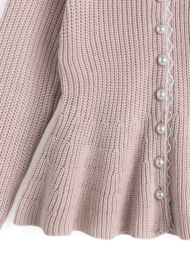 レースペプラムラメニットカーディガン