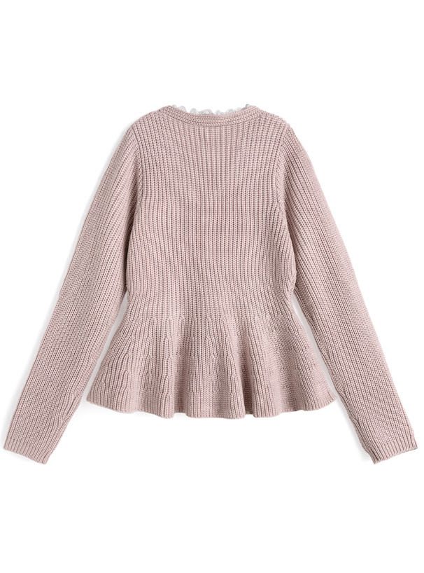 レースペプラムラメニットカーディガン