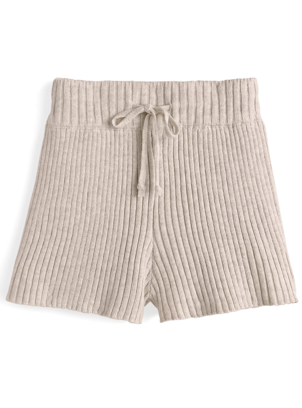 リブニットショートパンツ