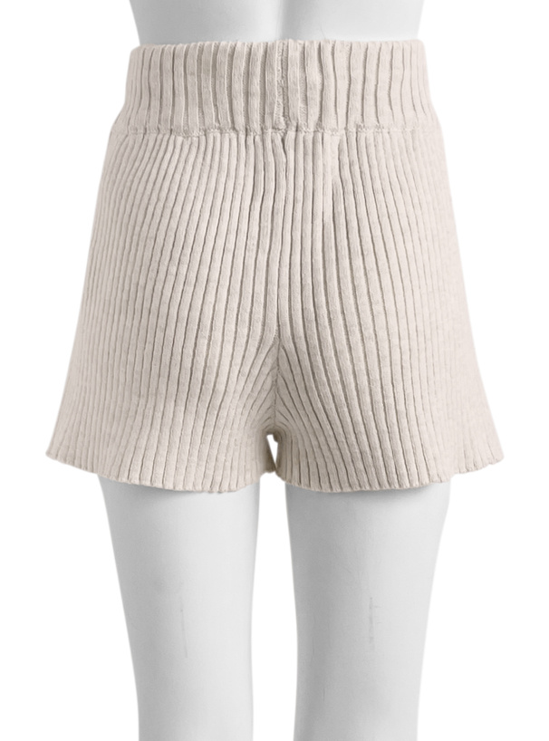 リブニットショートパンツ