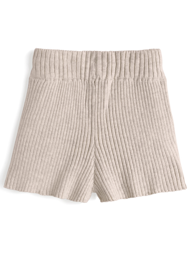 リブニットショートパンツ