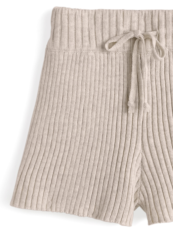 リブニットショートパンツ
