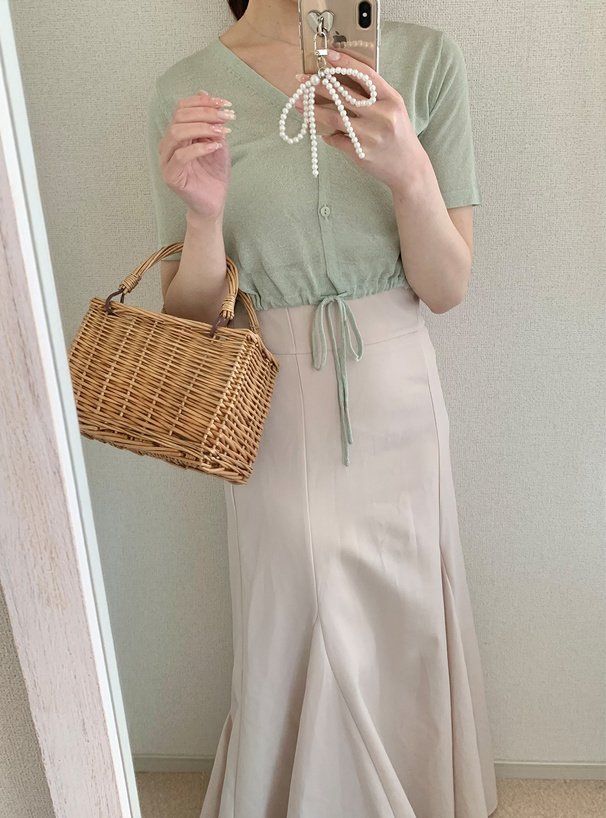 ラメドロストカーディガン
