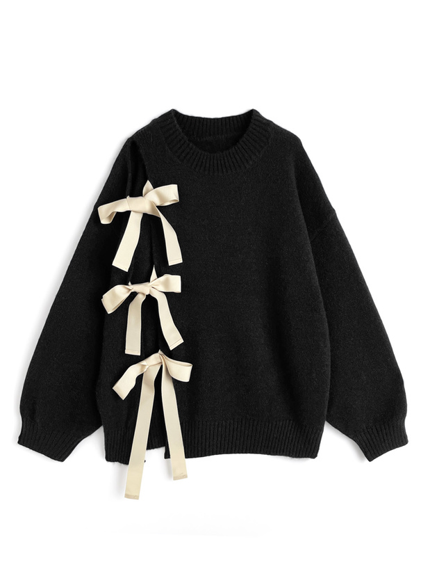 スリットリボンニットトップス[an1749]