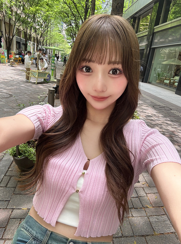 ショート丈リブカーディガン
