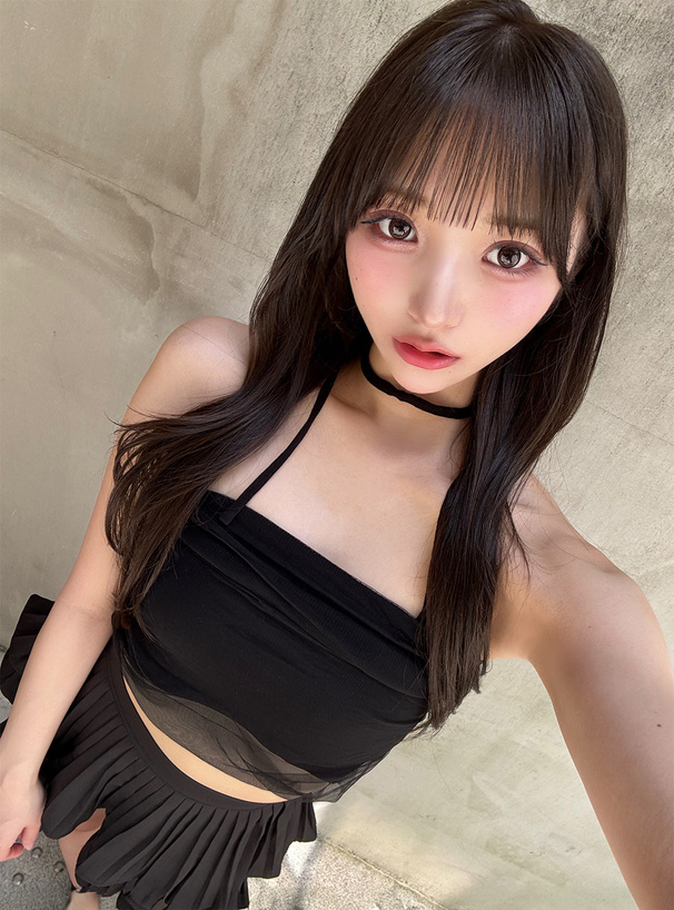 チョーカーネックチュールレイヤードベアトップ