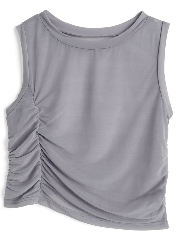 LCDC アシンメトリー グレー タンクトップ アシンメトリーギャザーシアータンクトップ[an1773] | レディース