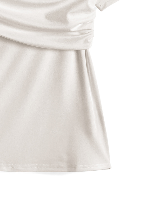 ドレープカシュクールワンショルダートップス