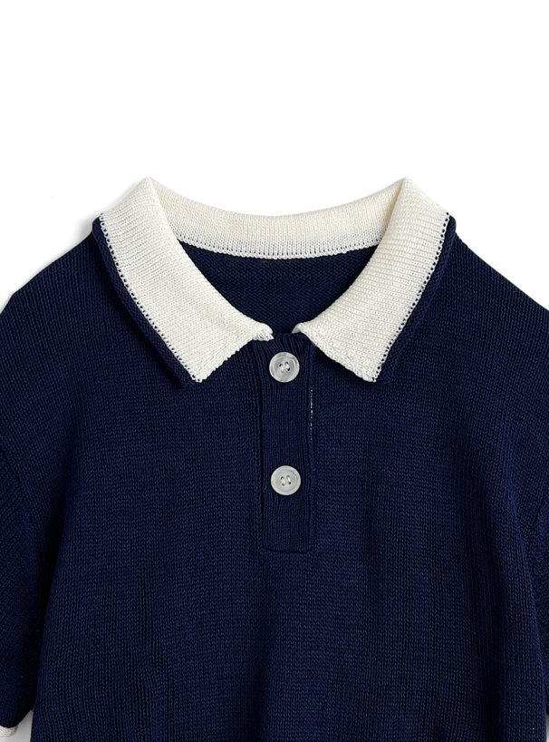 配色ポロニットトップス[an1776] | レディースファッション通販