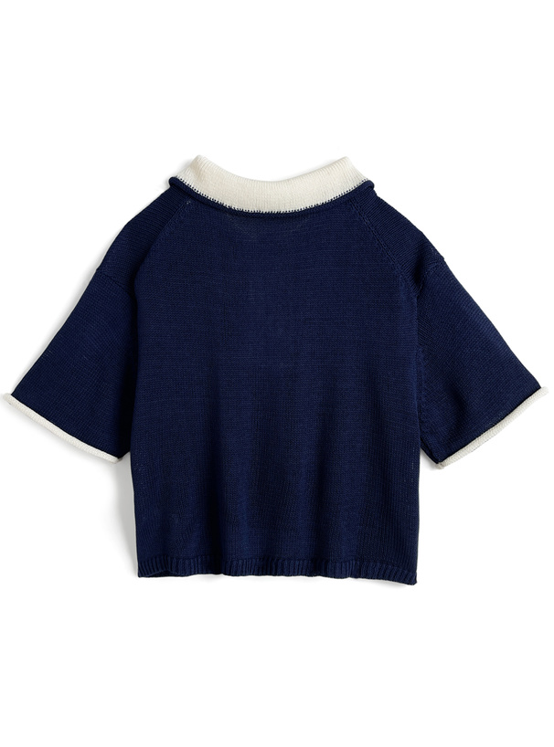 【タグ付き新品】アパルトモン☆スリーブレスニット☆ネイビー☆ポロニット newmode_tp2411-4578