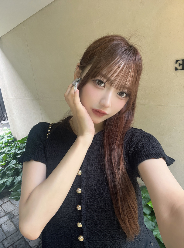 ゴールドボタンフリルニットカーディガン[an1788] | レディース