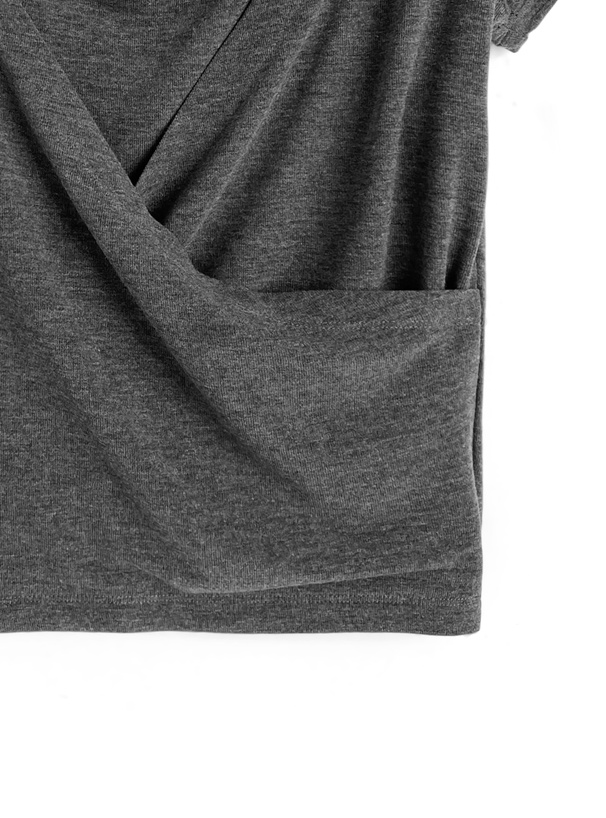 ホルターネックカシュクール半袖トップス