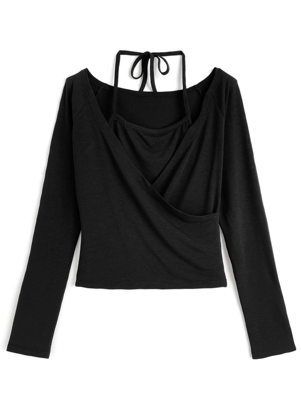 ホルターネックカシュクールトップス