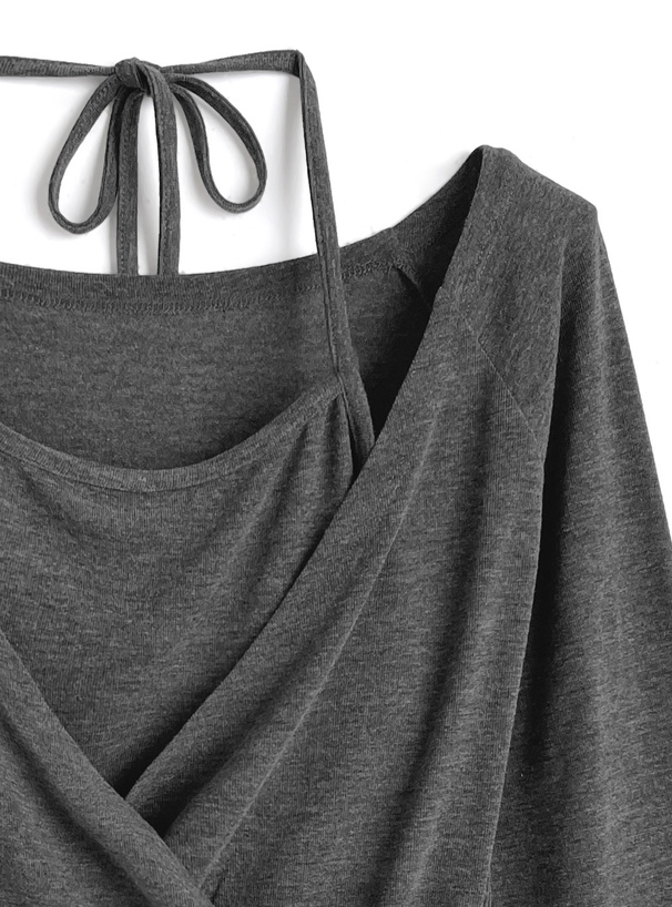 ホルターネックカシュクールトップス