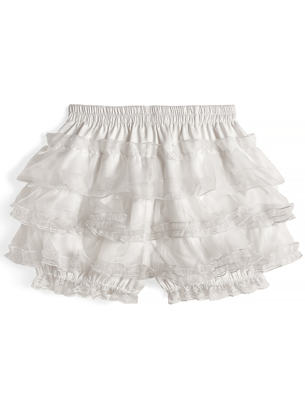 チュールフリルティアードレースショートパンツ