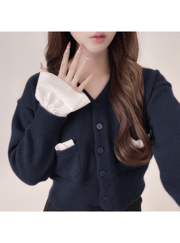 フリルカフスニットカーディガン[an1801] | レディースファッション