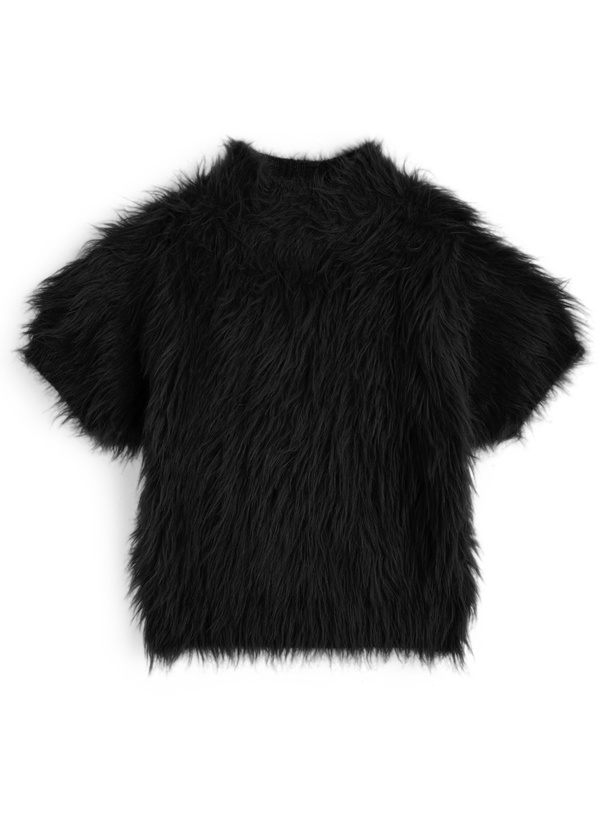 シャギーハイネック半袖ニットトップス[an1803] | レディース