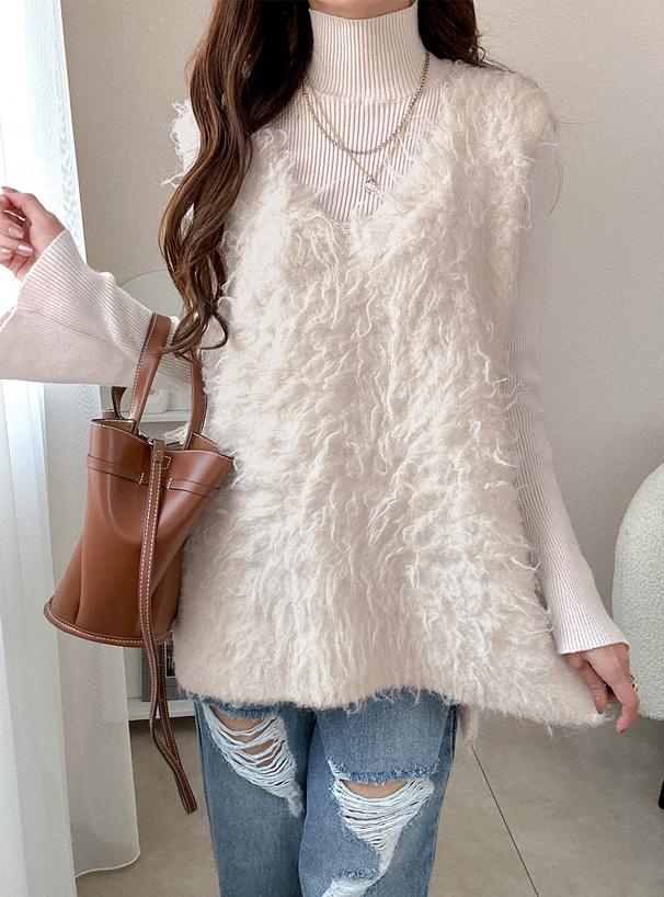 Vネックニットベスト