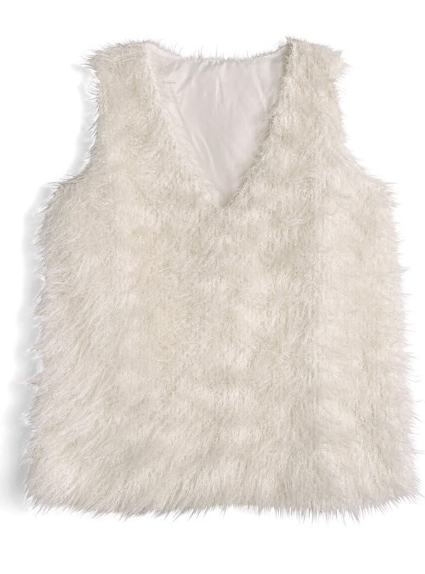 Vネックシャギーベスト[an1819]