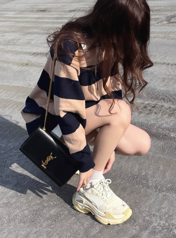 ボーダー柄ポロニットトップス[an1820] | レディースファッション通販