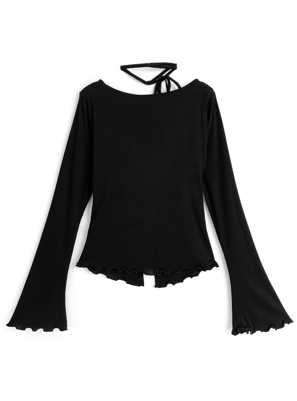 タイ付きフロントギャザーボタンメロウトップス[an1824] | レディース