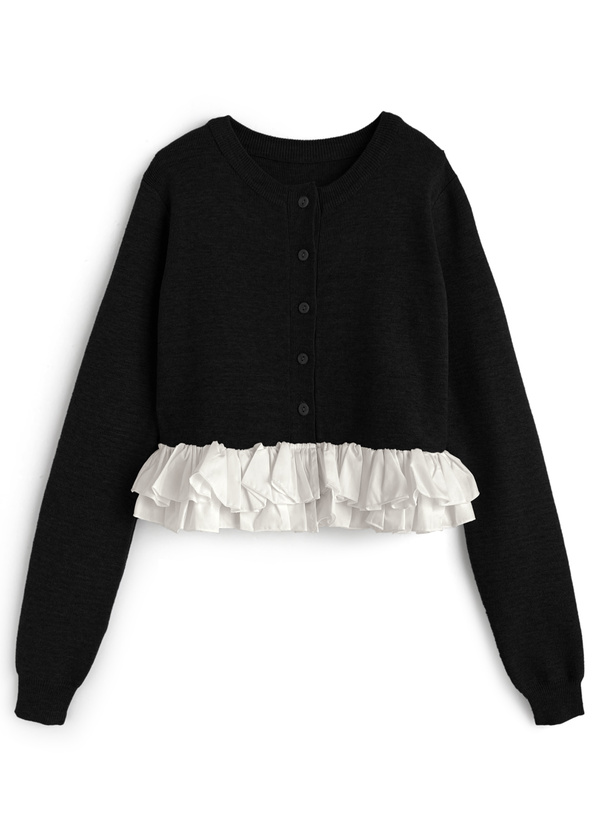 フリルドッキングニットカーディガン[an1835] | レディース