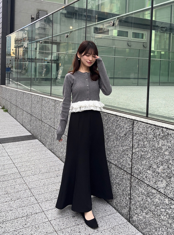 フリルドッキングニットカーディガン[an1835] | レディース