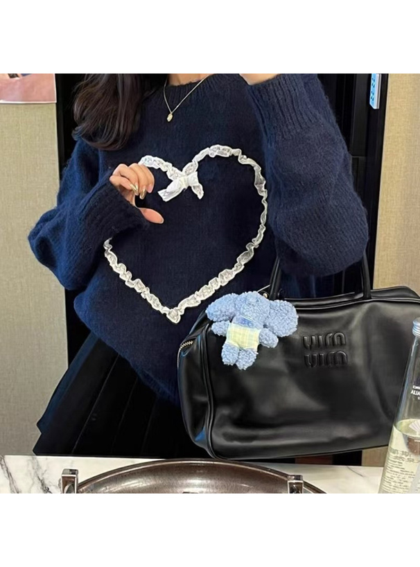 レースリボンハートニットトップス[an1836] | レディースファッション