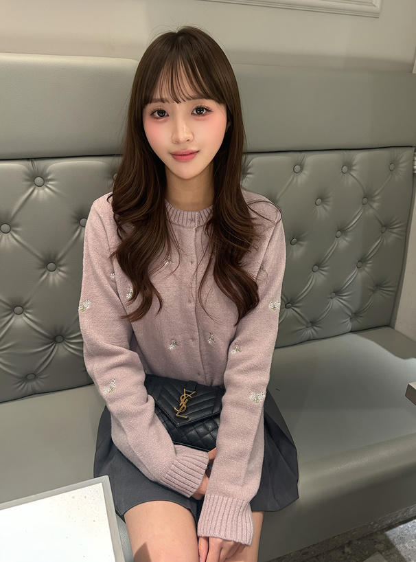 フラワー刺繍ニットカーディガン[an1850] | レディースファッション