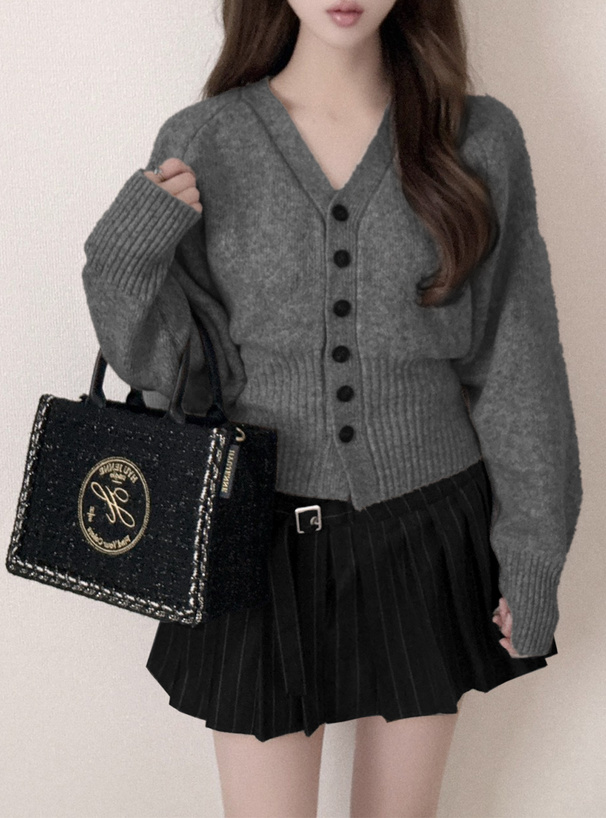 Vネックラグランニットカーディガン[an1854] | レディースファッション