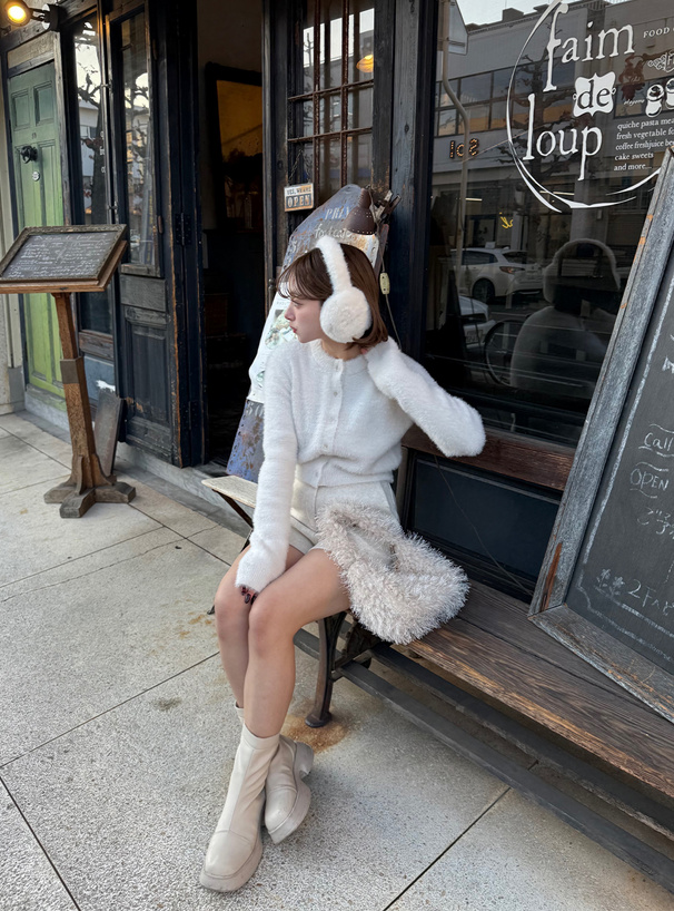 シャギーニットカーディガン