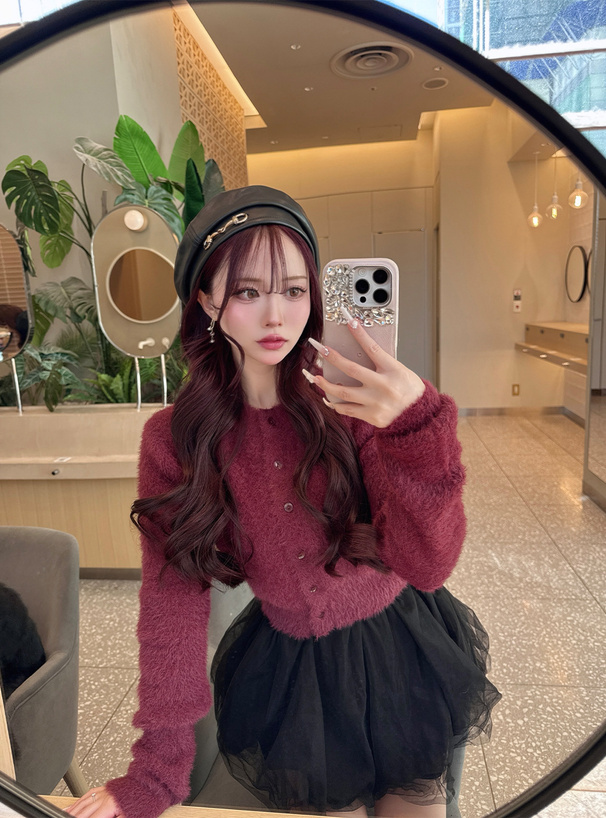 シャギーニットカーディガン