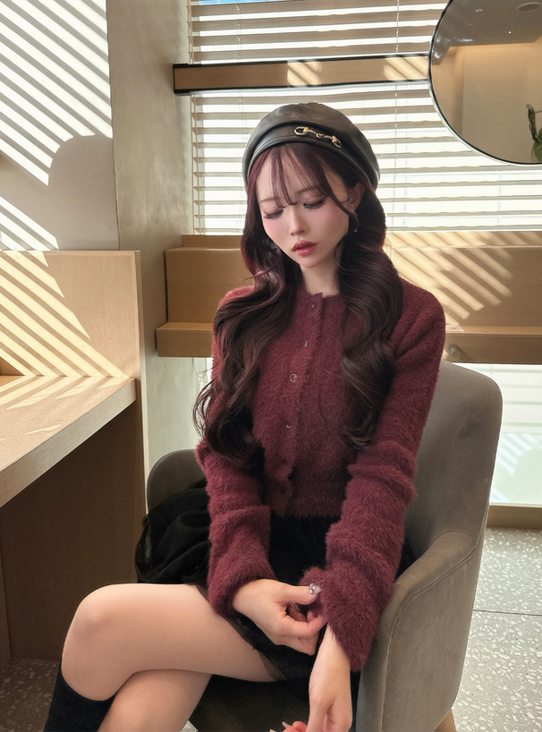 シャギーニットカーディガン