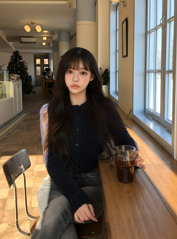 シャギーニットカーディガン